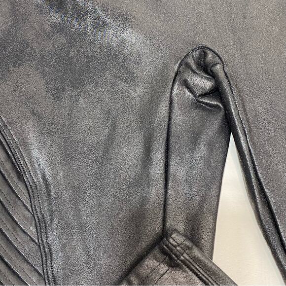 Spanx High Waisted Faux Leather Moto Leggings Black M - Picture 8 of 10